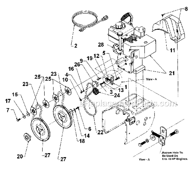 Page B Diagram and Parts List for 315E753F401 1995 Yard Man Snow Blower